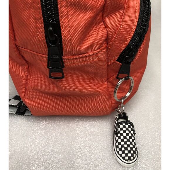 Vans Got This Mini Backpack Orange Black/White Checkered Strap & Keychain UNISEX - Picture 13 of 16